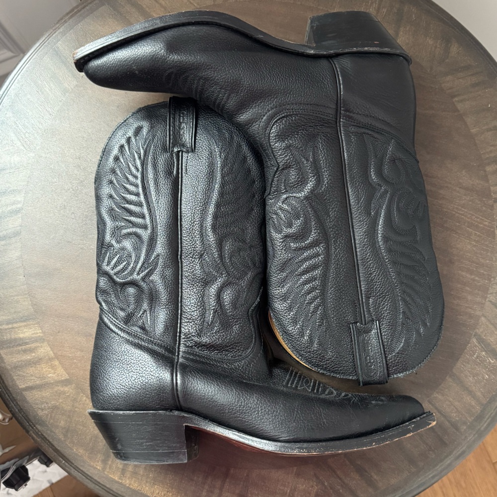 Boulet 1866 Black Leather Western Cowboy Boot - Men’s Size 9 - EUC - Picture 5 of 10